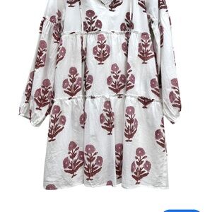 Mauve Sur La Vague Boho Floral Mini Dress